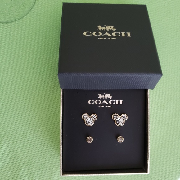 COACH DISNEY MICKEY MOUSE X KEITH HARING STUD EARRINGS BOXED SET:NIB C7783 - Picture 6 of 11